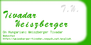 tivadar weiszberger business card